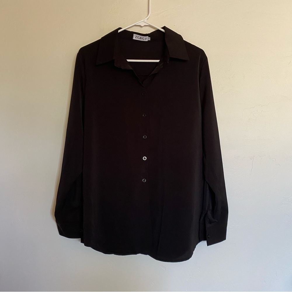 Black Button Down Shirt size L